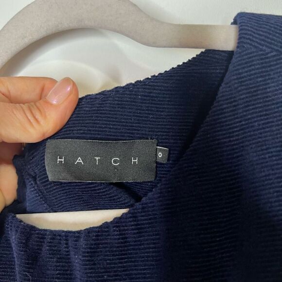 Hatch Reece Maternity Navy Blue Corduroy Ruffle Sleeves Tank Top - Picture 3 of 8